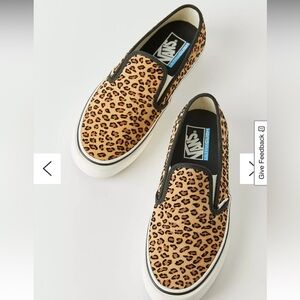 Vans leopard platform slip on sneakers